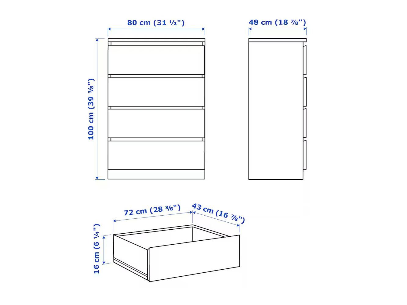 Комод Мальм 16 brown ИКЕА (IKEA) изображение товара