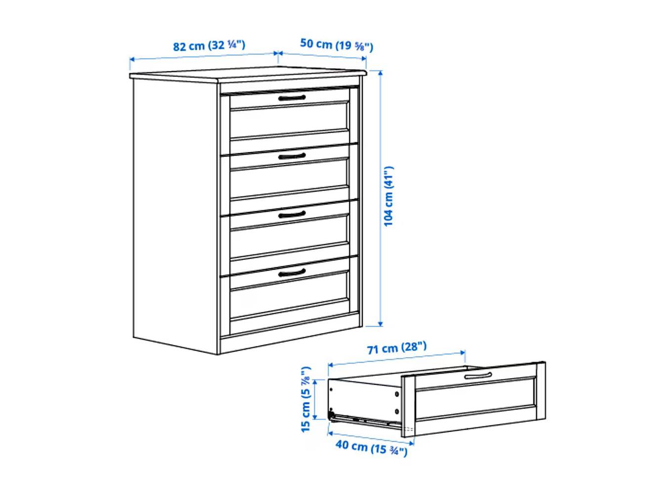 Комод Сонгесанд 16 white ИКЕА (IKEA) изображение товара