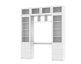 Изображение товара Книжный шкаф Билли 365 white ИКЕА (IKEA) с рабочим местом на сайте adeta.ru